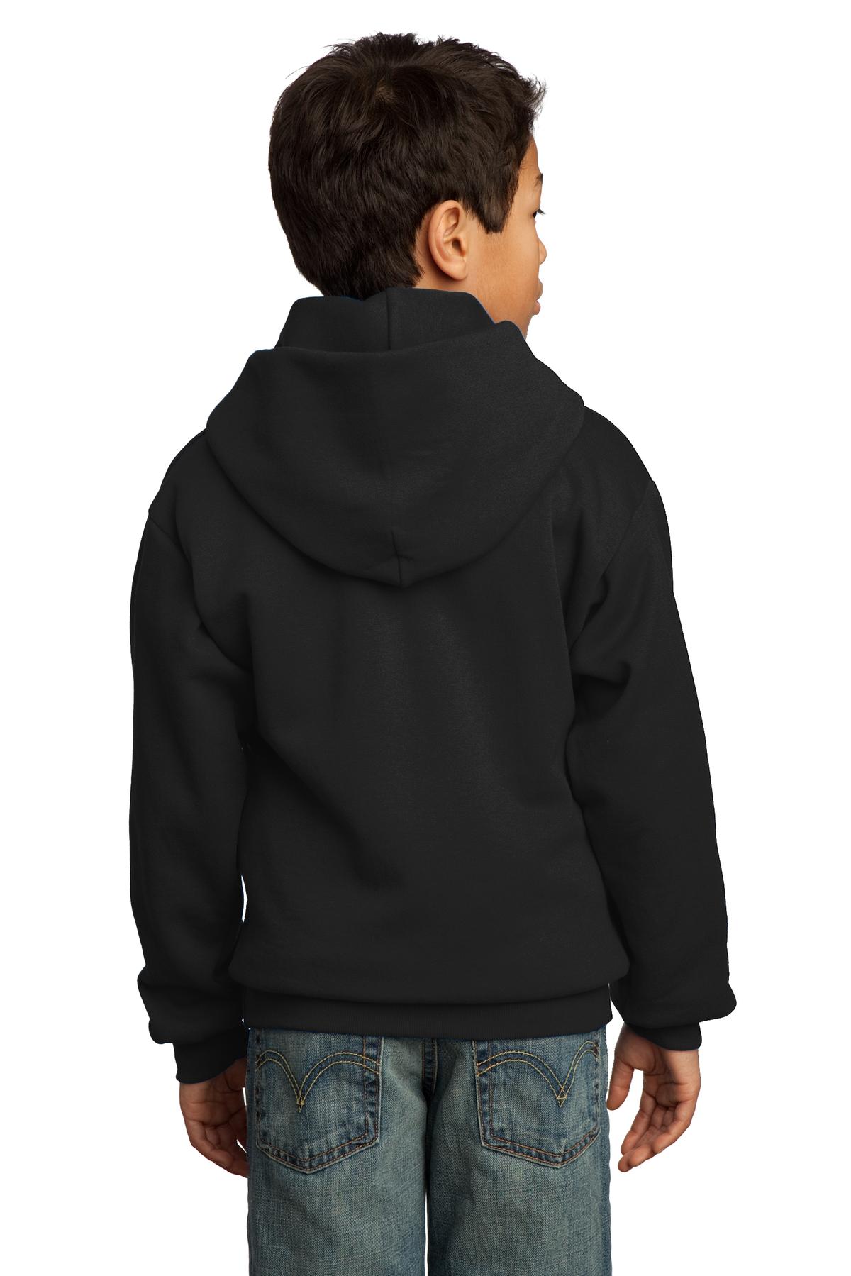 Port & Company Youth Hooded Sweatshirt - Full Front Logo