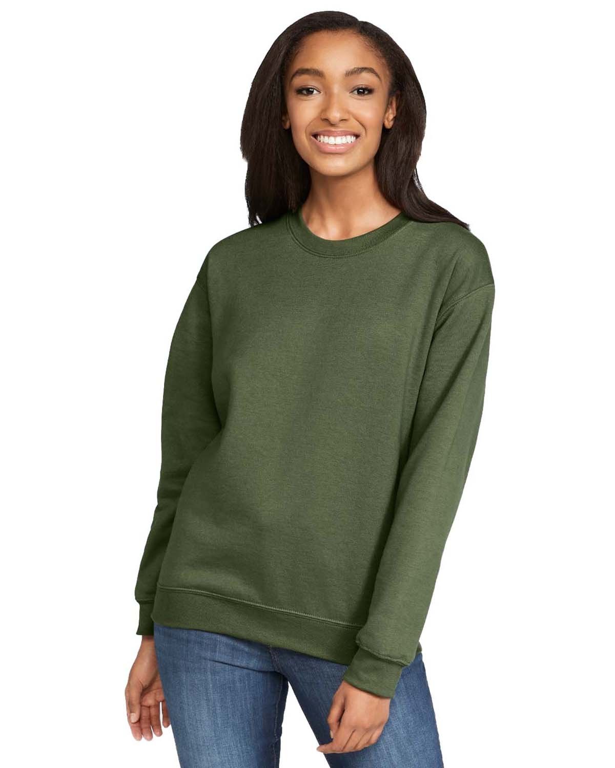 Gildan Adult Softstyle Crew Sweatshirt - Full Front Logo