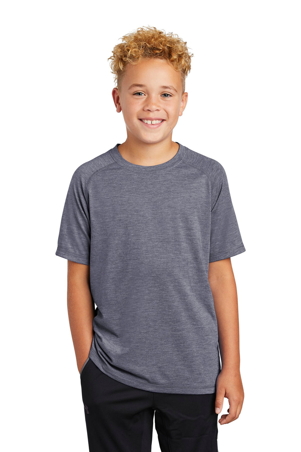 Sport-Tek Youth Tri-Blend Wicking Raglan Tee - Left Chest LJ Logo